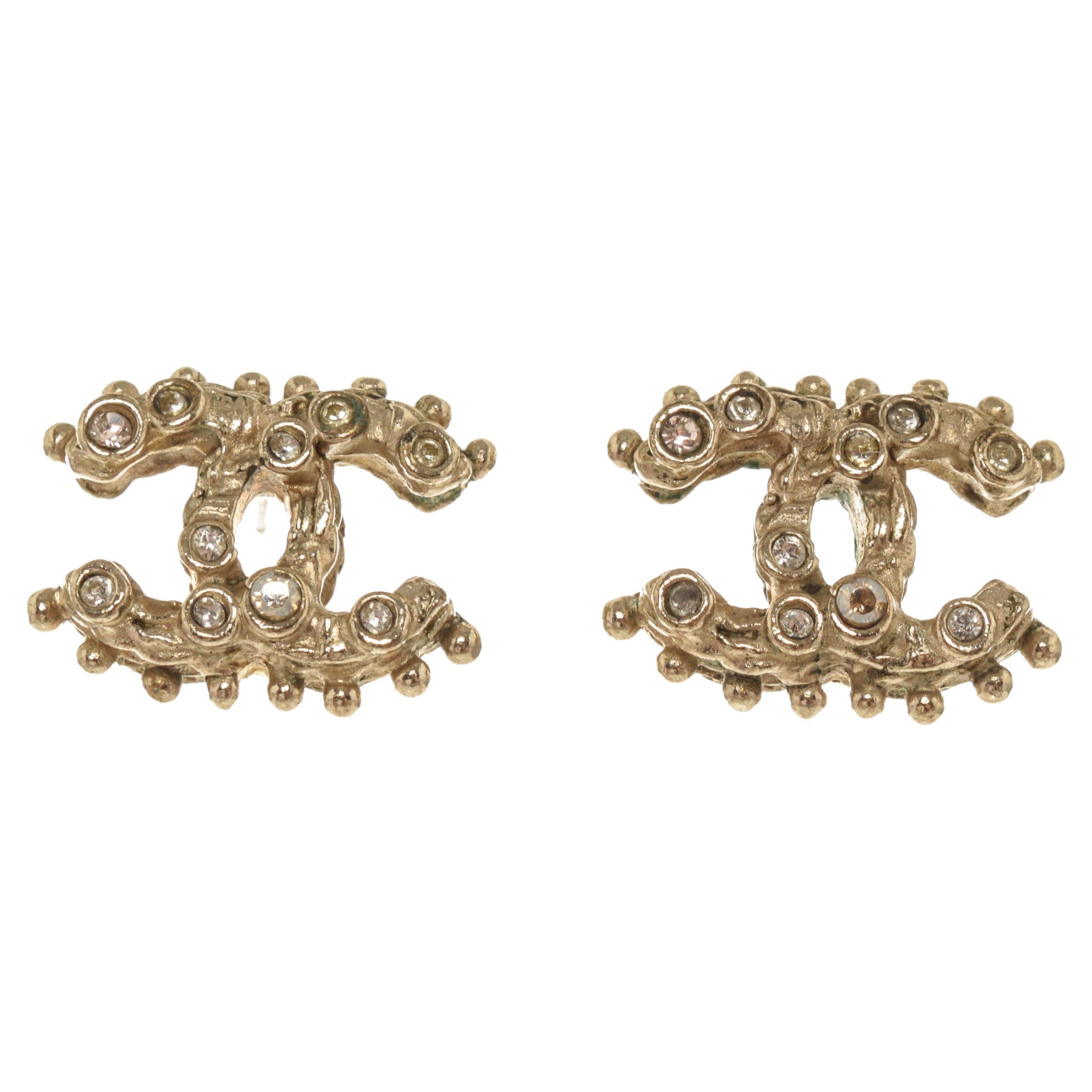 Chanel cc rhinestone earrings Clearance
