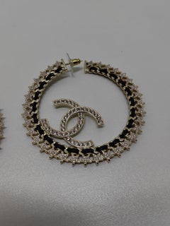 Chanel Rhinestone Star Hoop B23 Earrings