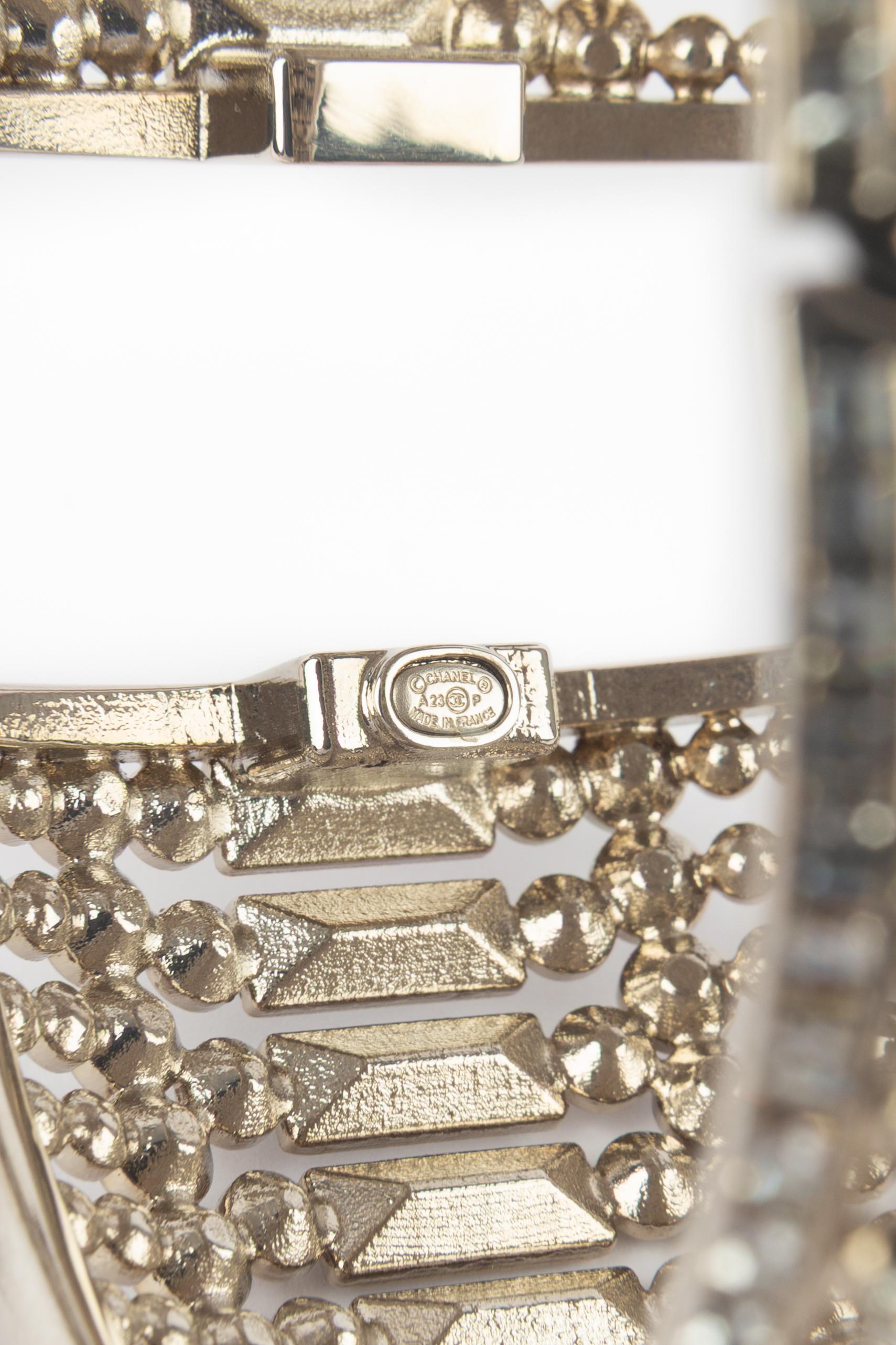 Chanel strassbesetztes Armband 2023 im Angebot 6