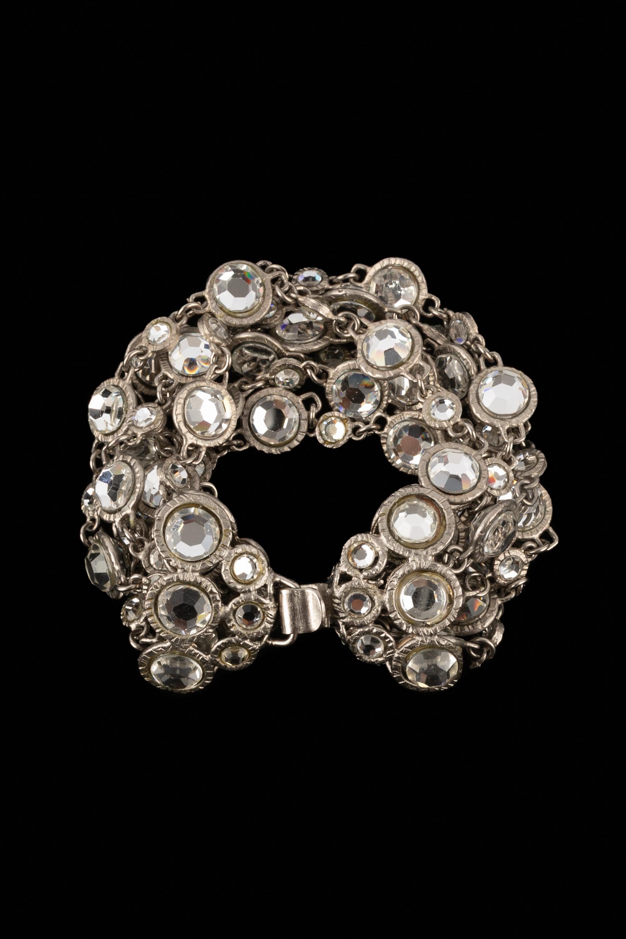 Pulsera de strass Chanel en Excelente estado para la venta en SAINT-OUEN-SUR-SEINE, FR