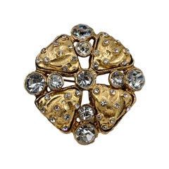 CHANEL rhinestones brooch 1980s