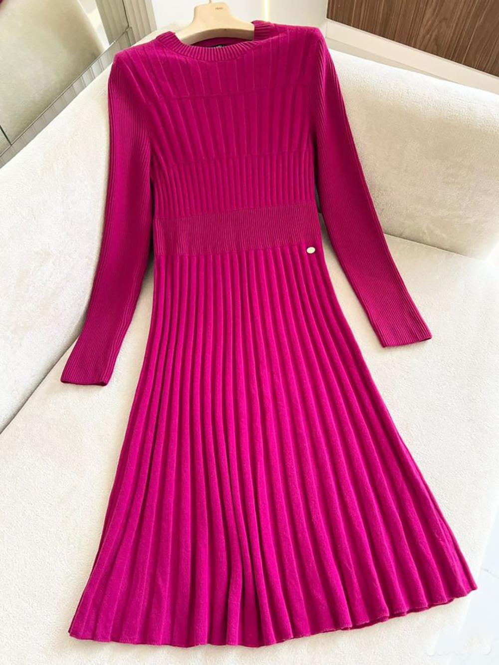 Chanel Gerippte Fuchsia Drees im Angebot 1