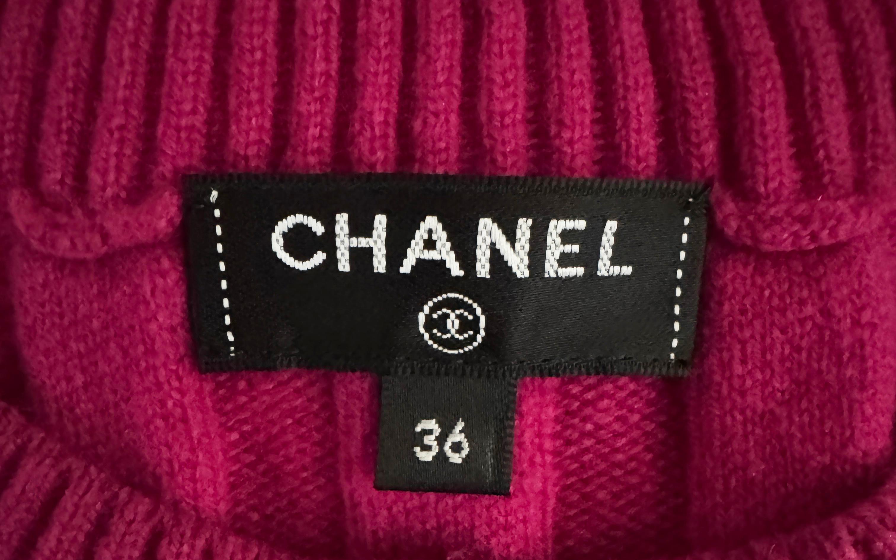 Chanel Gerippte Fuchsia Drees im Angebot 4