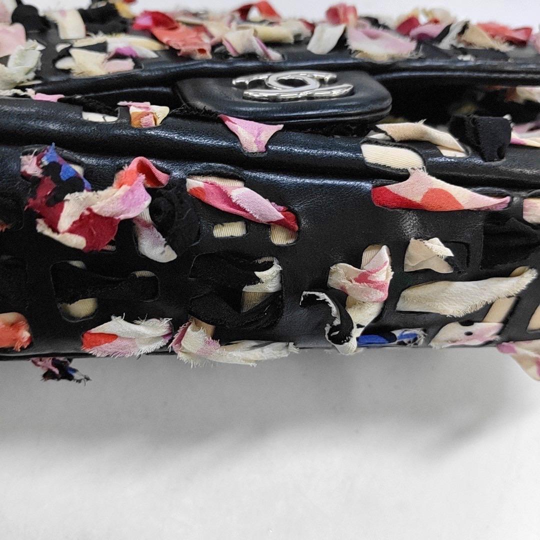 Chanel Borsa media con patta singola intrecciata con nastro e pelle Pelle e Fabrice in vendita 6