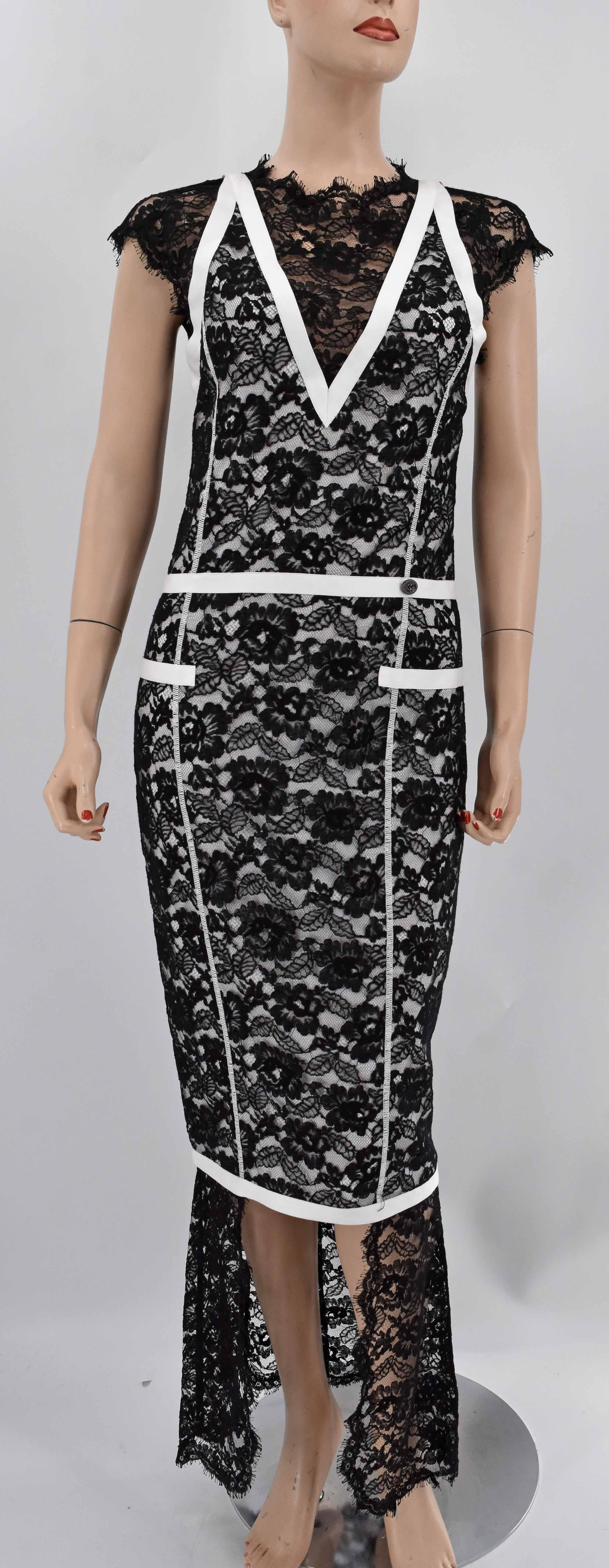 Chanel Ribbon Embellished Maxi Runway Lace Dress Cruise 2014 14C $7, 750 For Sale 3