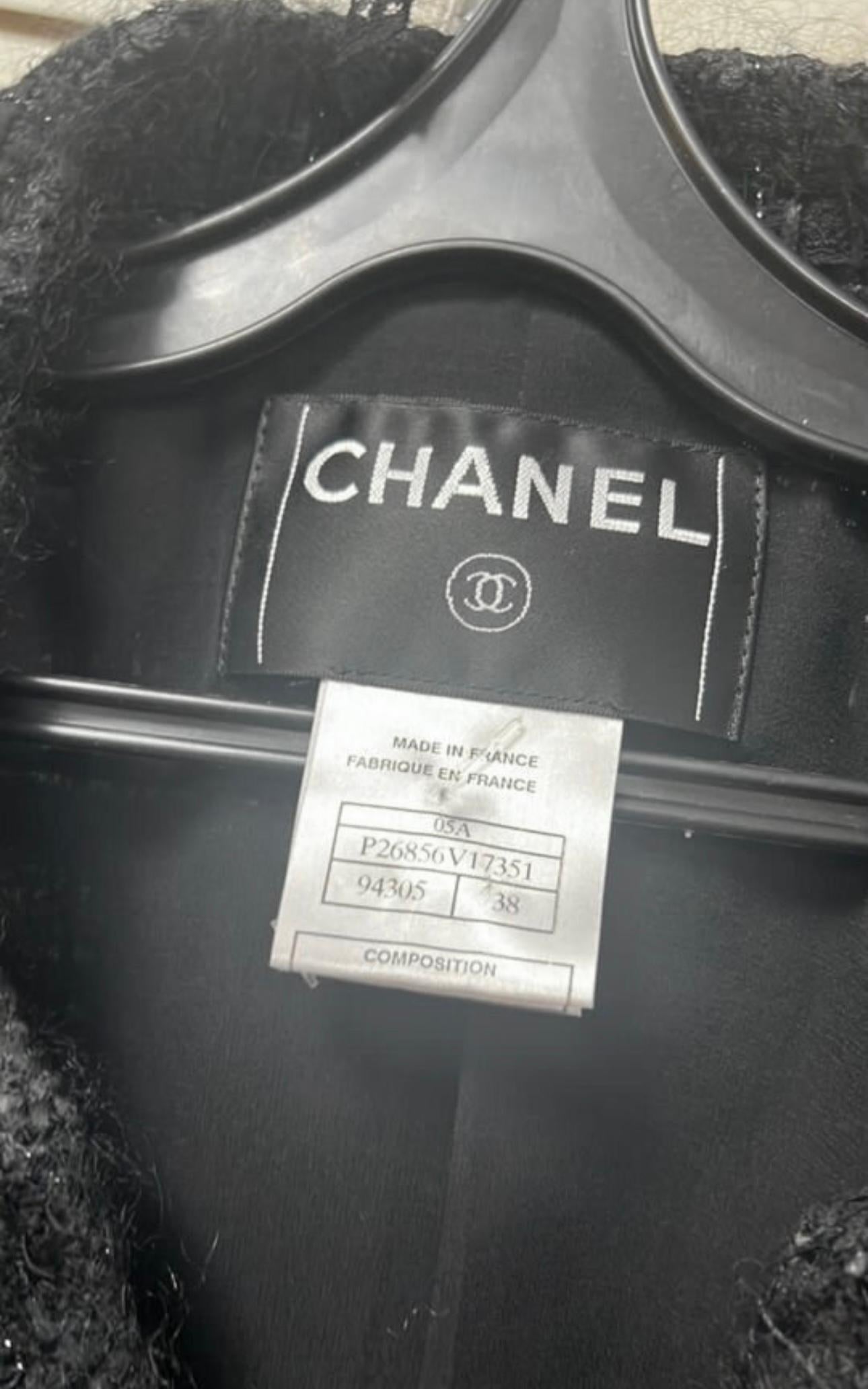 Chanel Ribbon Tweed Black Suit with CC Buttons 2