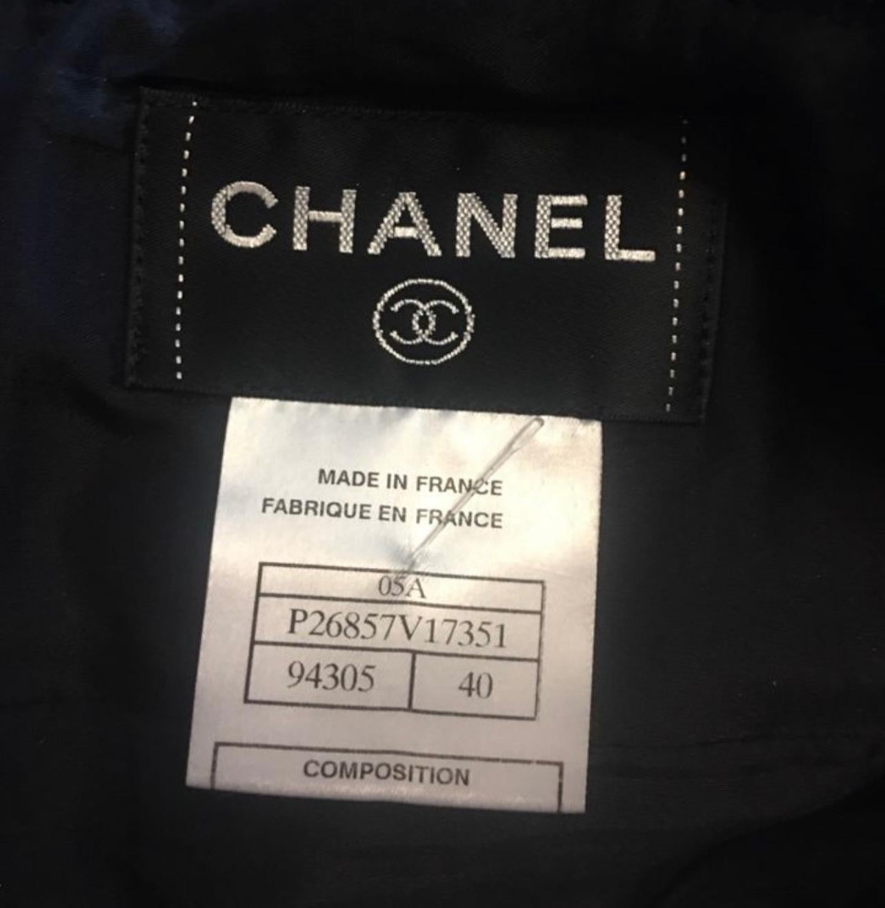 Chanel Ribbon Tweed Black Suit with CC Buttons 5