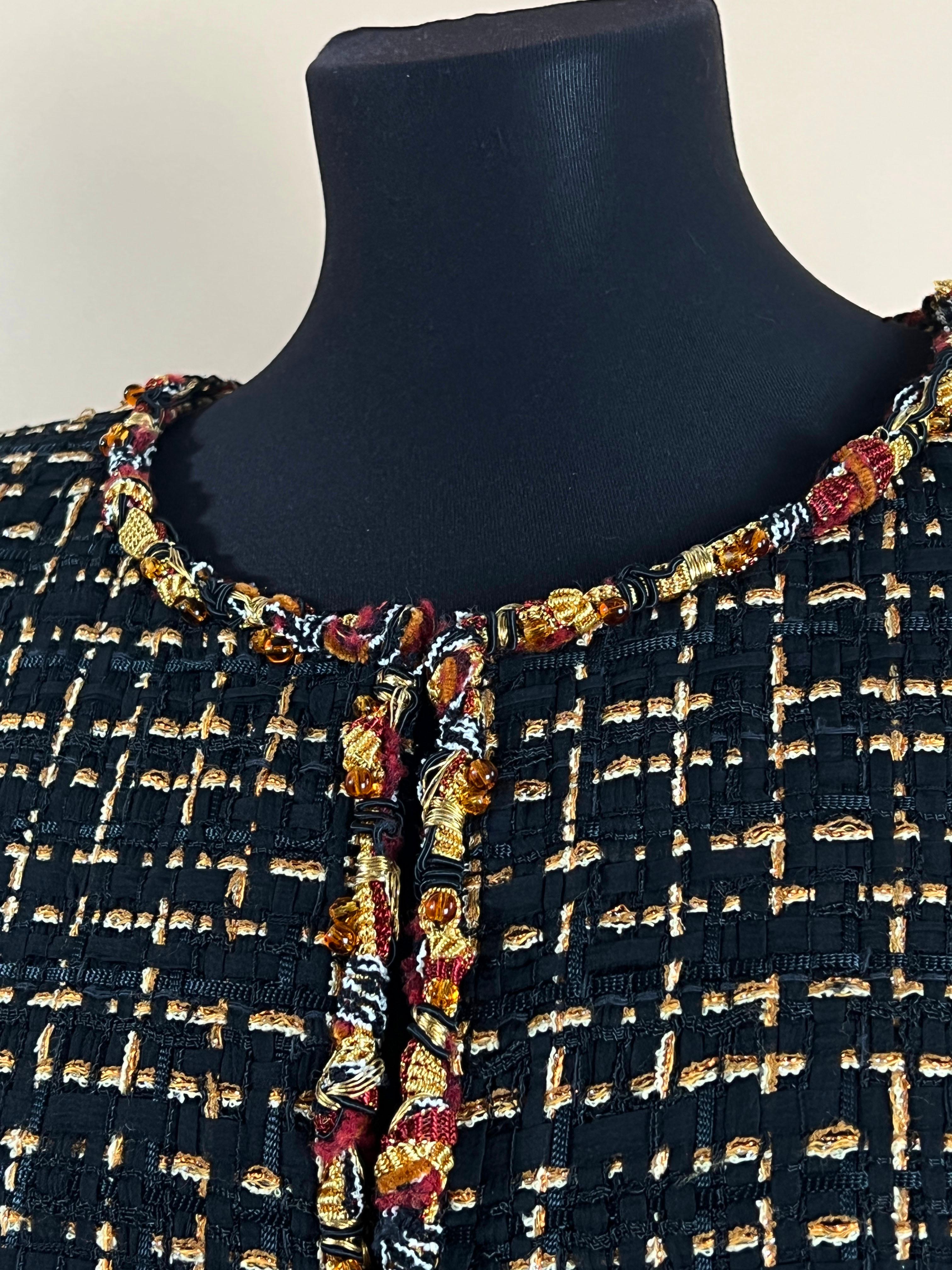 Chanel Ribbon Tweed Jewel Embellished Jacket 6