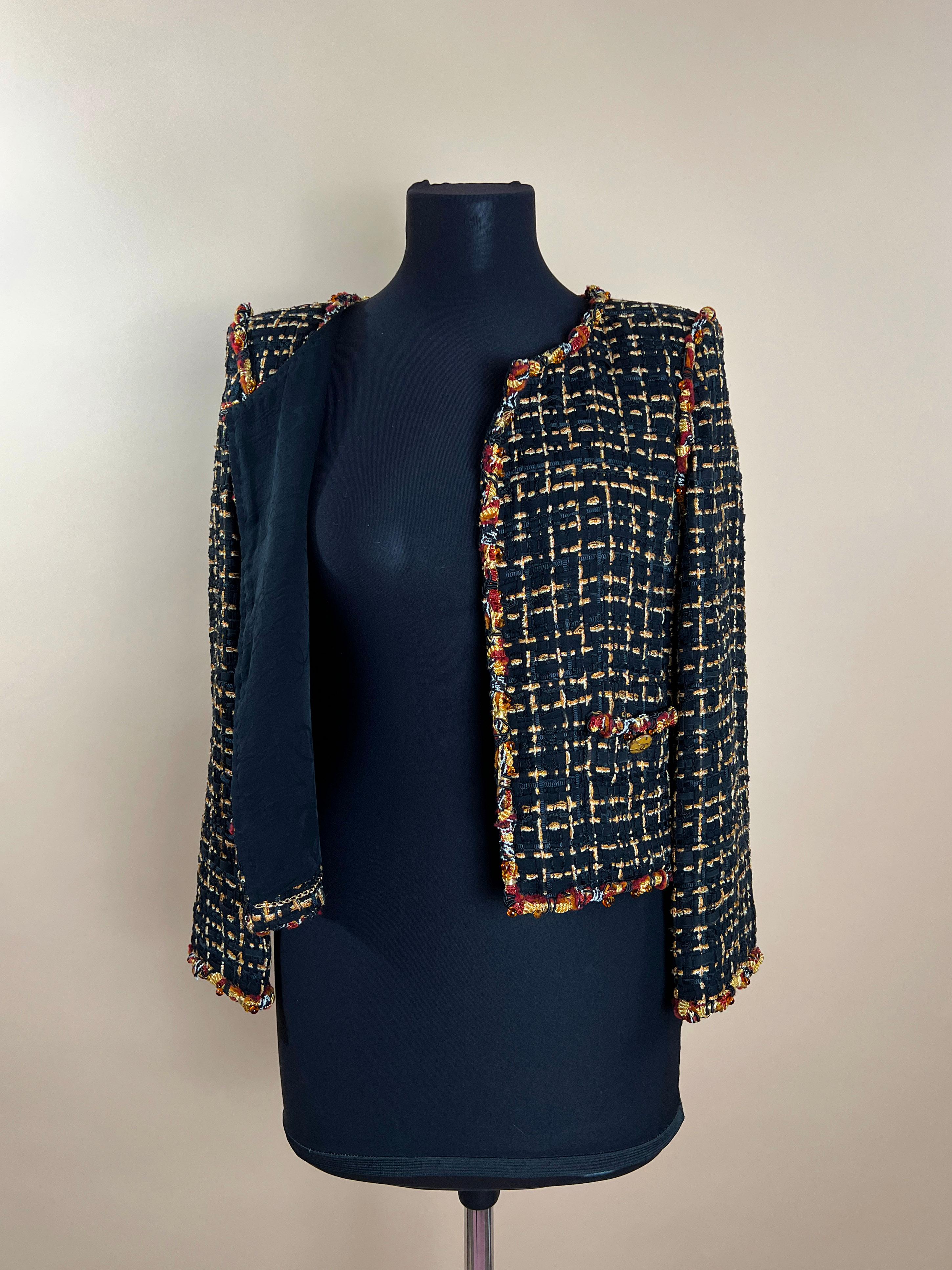 Chanel Ribbon Tweed Jewel Embellished Jacket 9