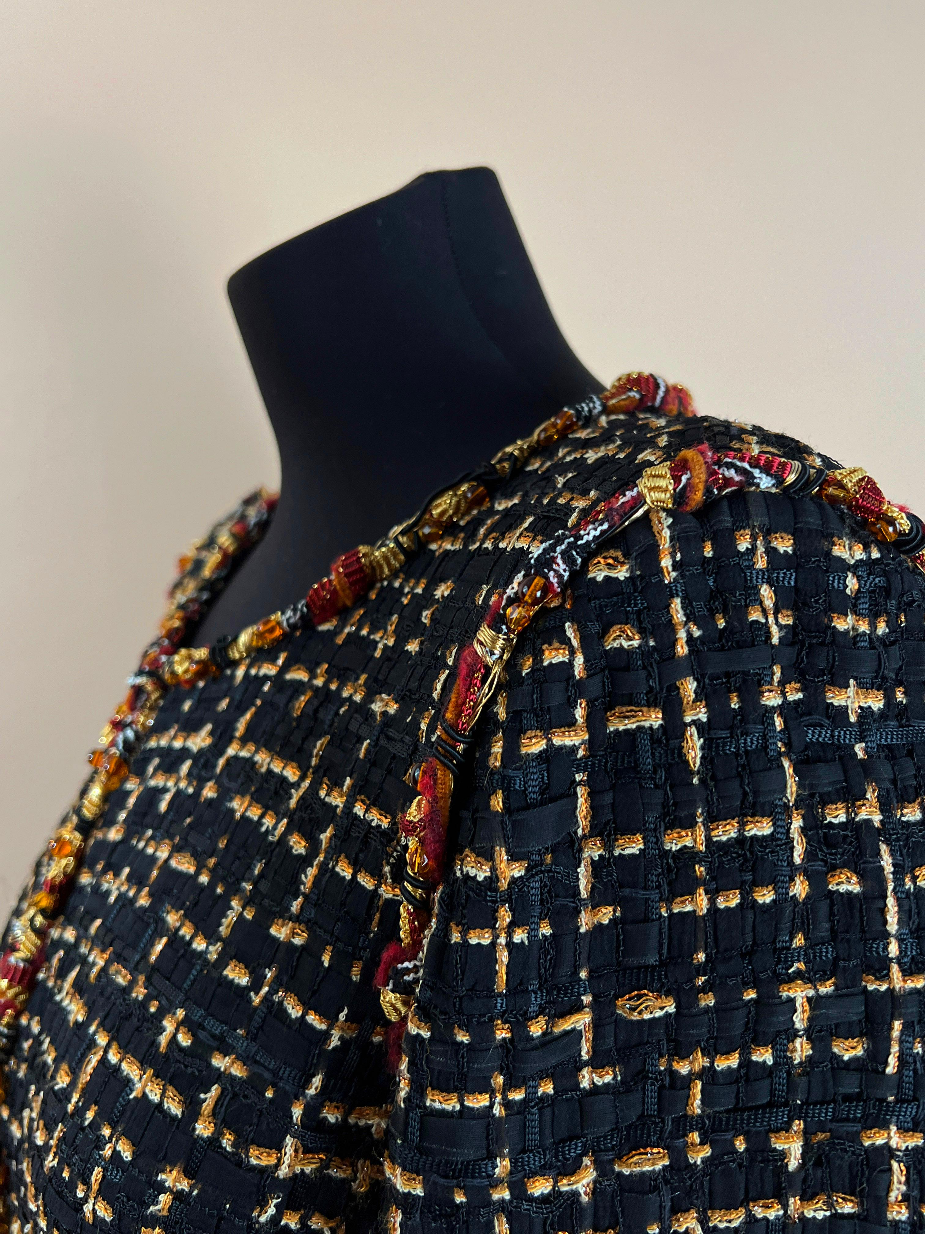 Women's or Men's Chanel Ribbon Tweed Jewel Embellished Jacket