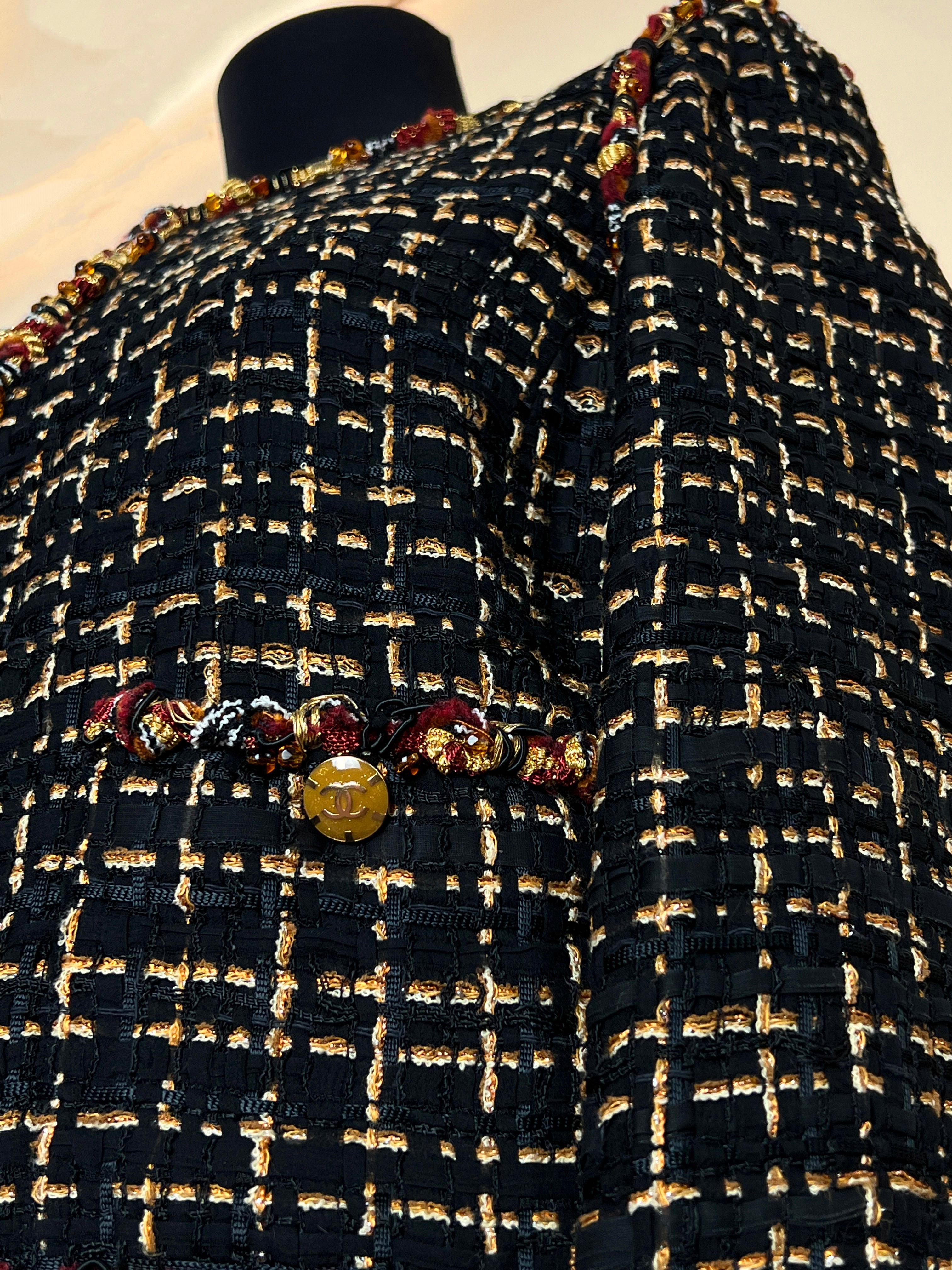 Chanel Ribbon Tweed Jewel Embellished Jacket 1
