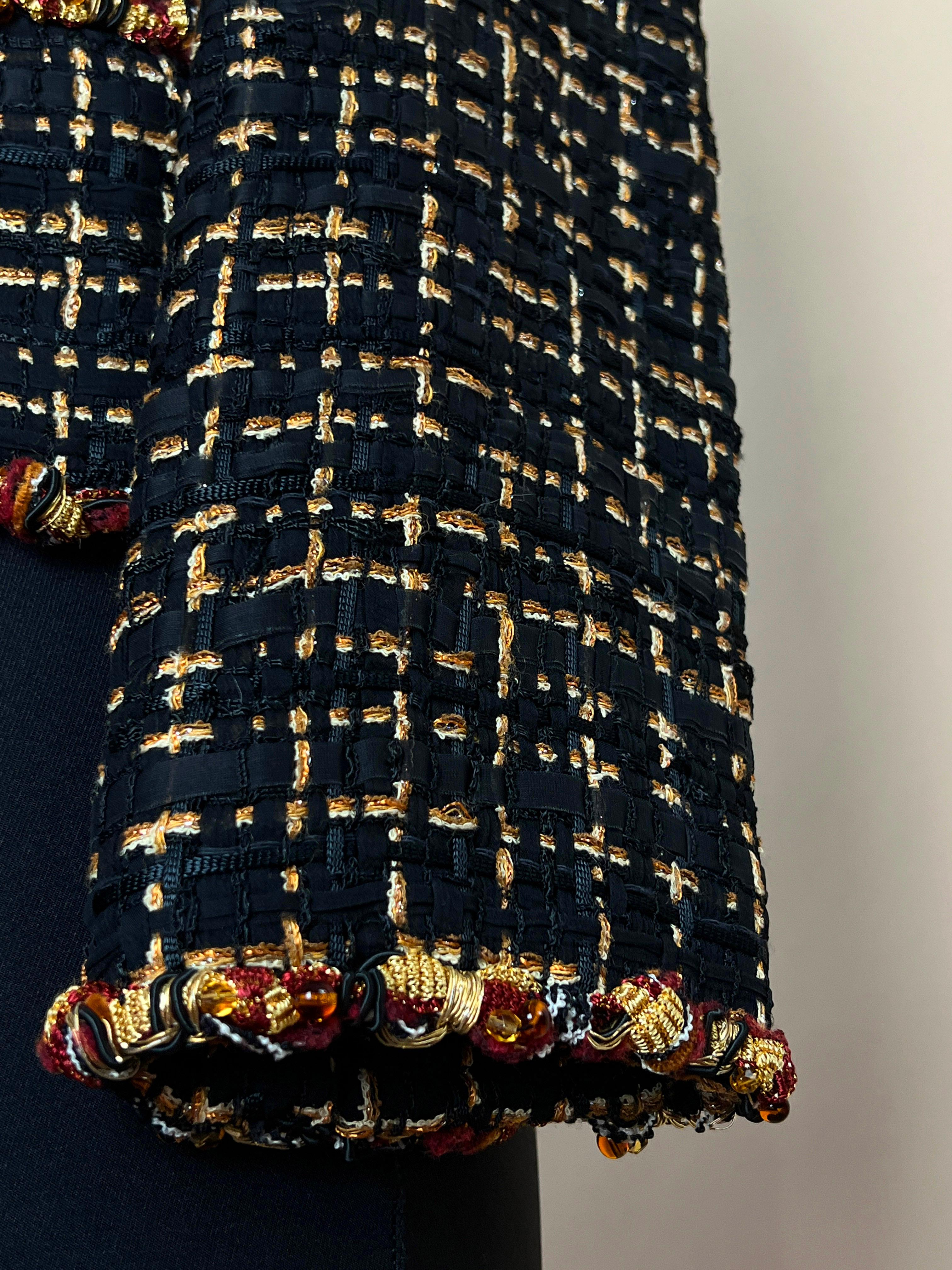Chanel Ribbon Tweed Jewel Embellished Jacket 2