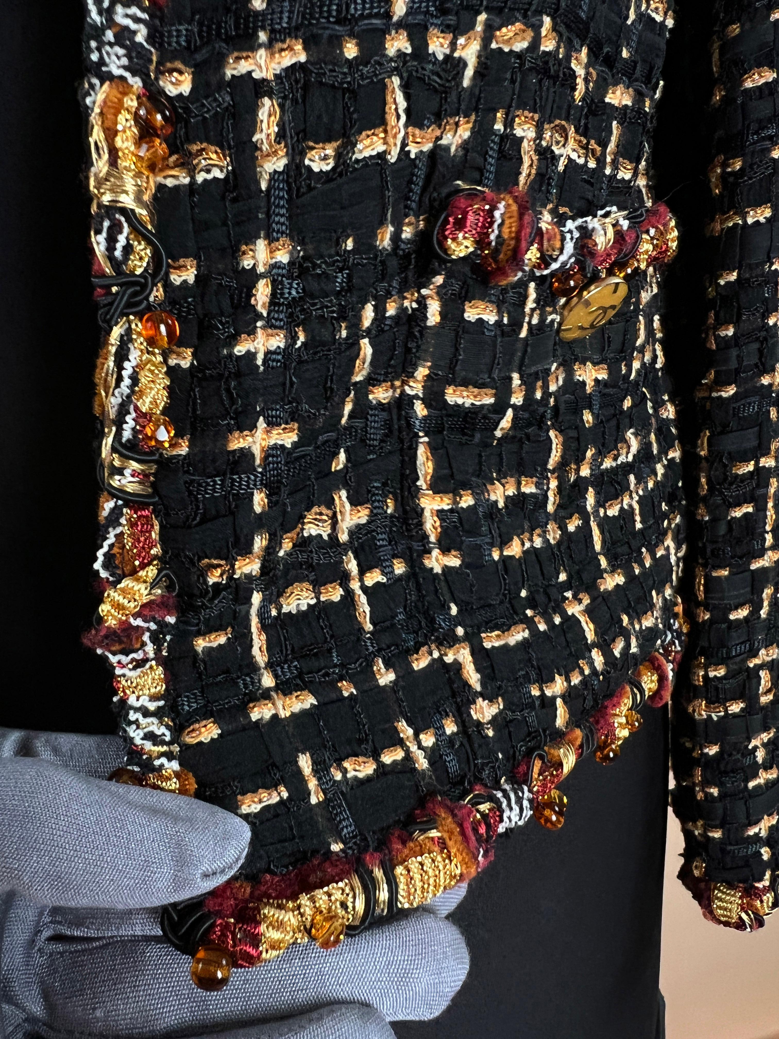 Chanel Ribbon Tweed Jewel Embellished Jacket 3