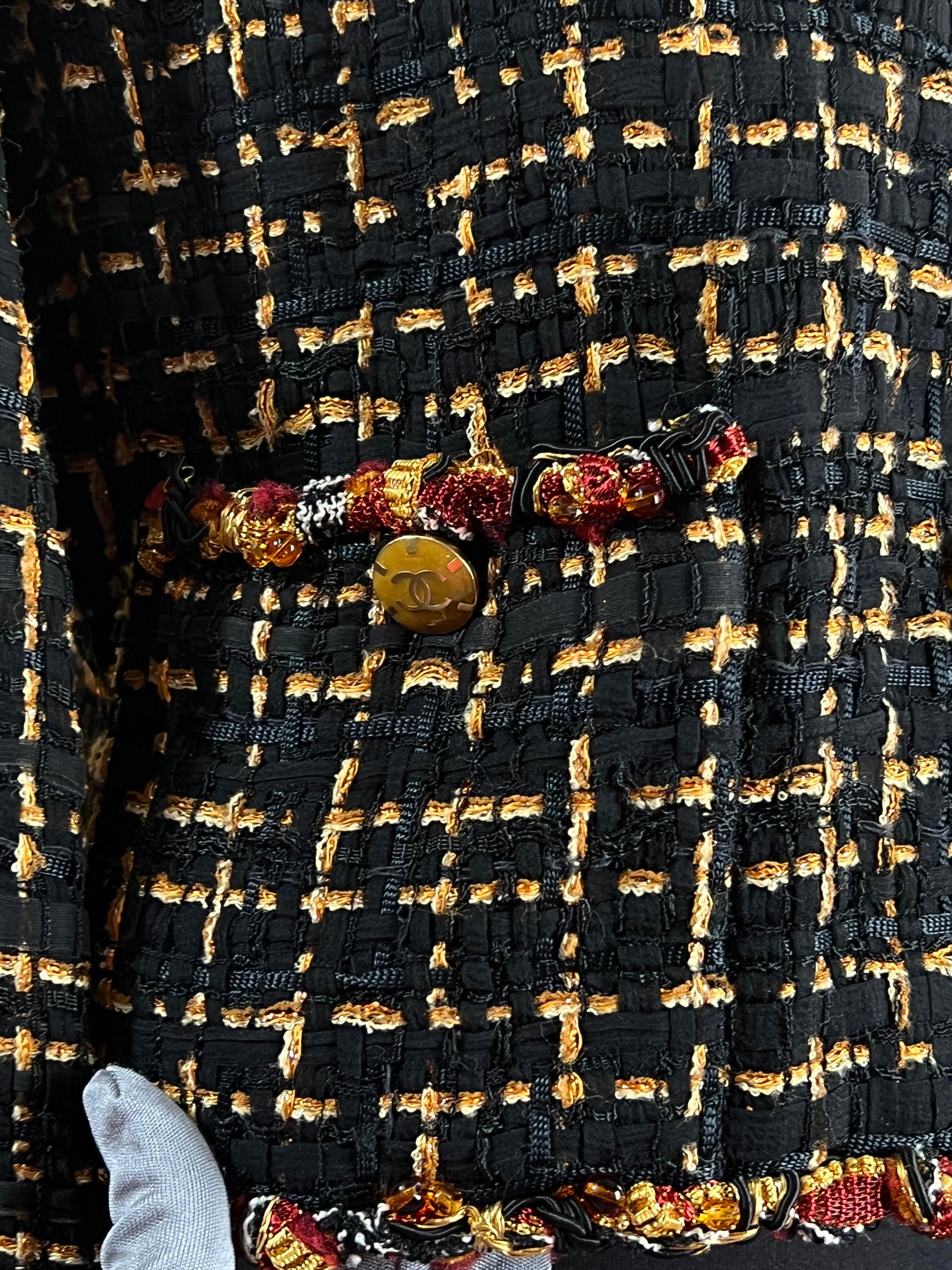 Chanel Ribbon Tweed Jewel Embellished Jacket 4