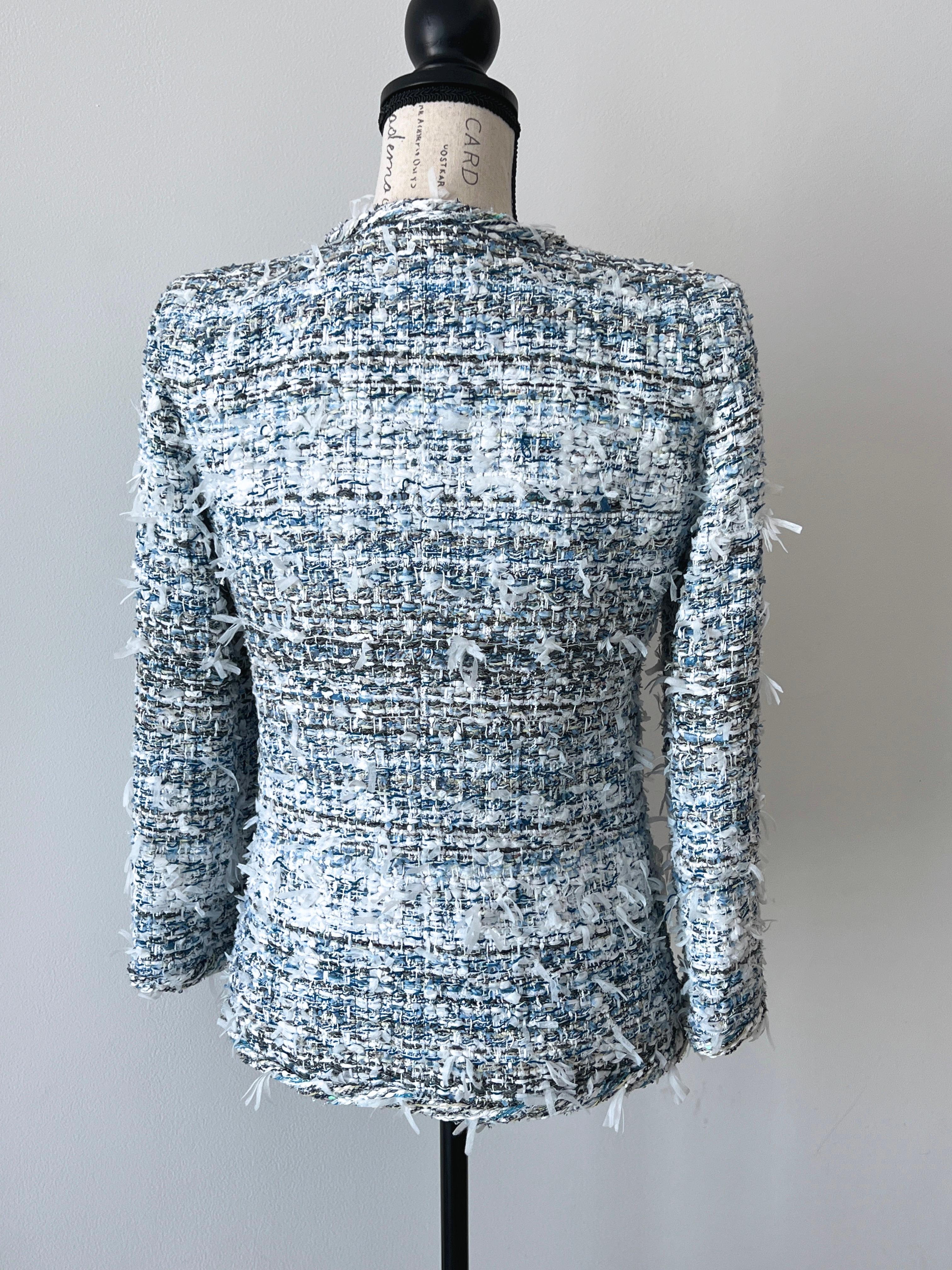 Chanel Ribbon Tweed Waterfall Collection Jacket 10