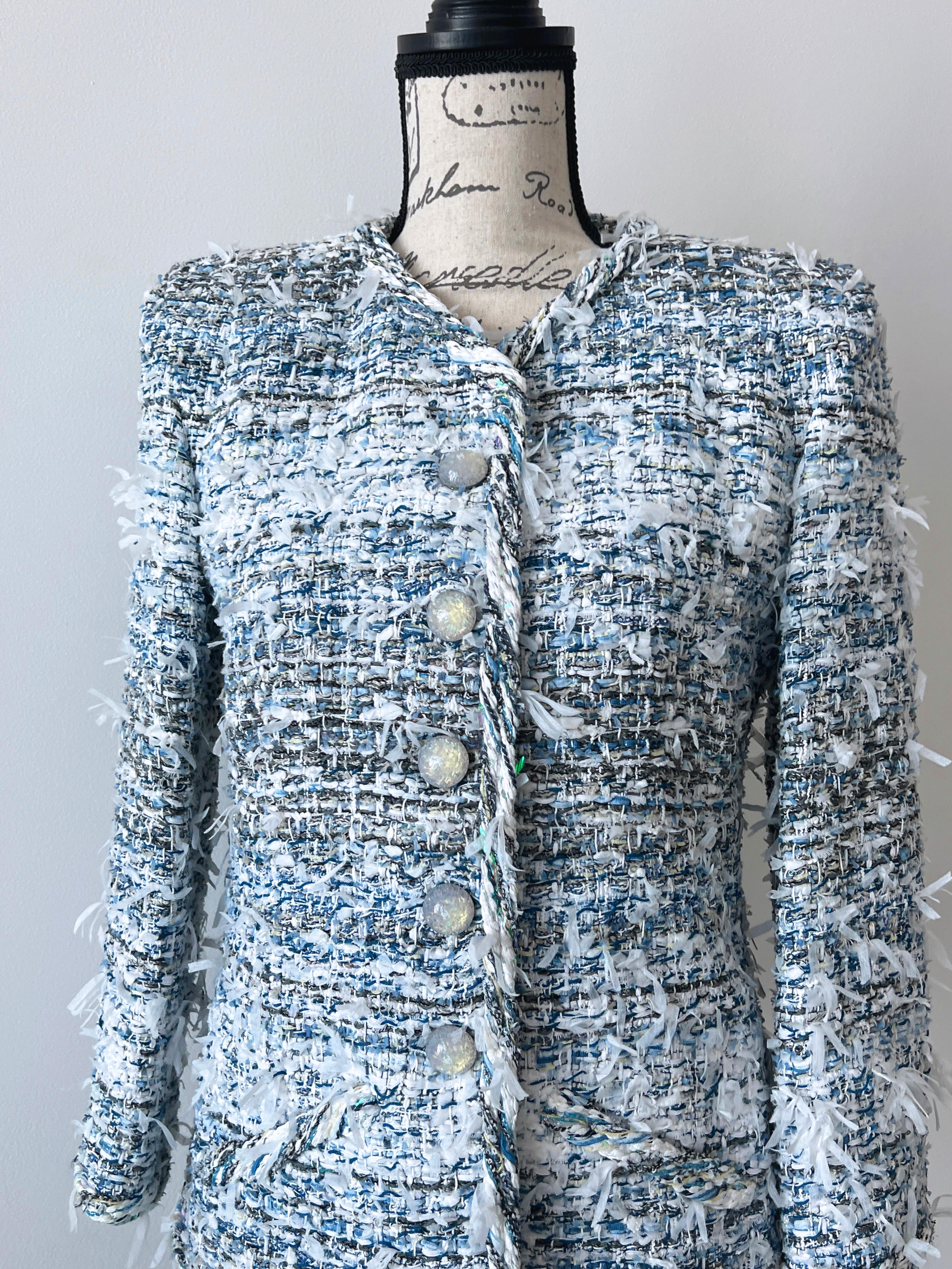 Chanel Ribbon Tweed Waterfall Collection Jacket In Excellent Condition In Dubai, AE