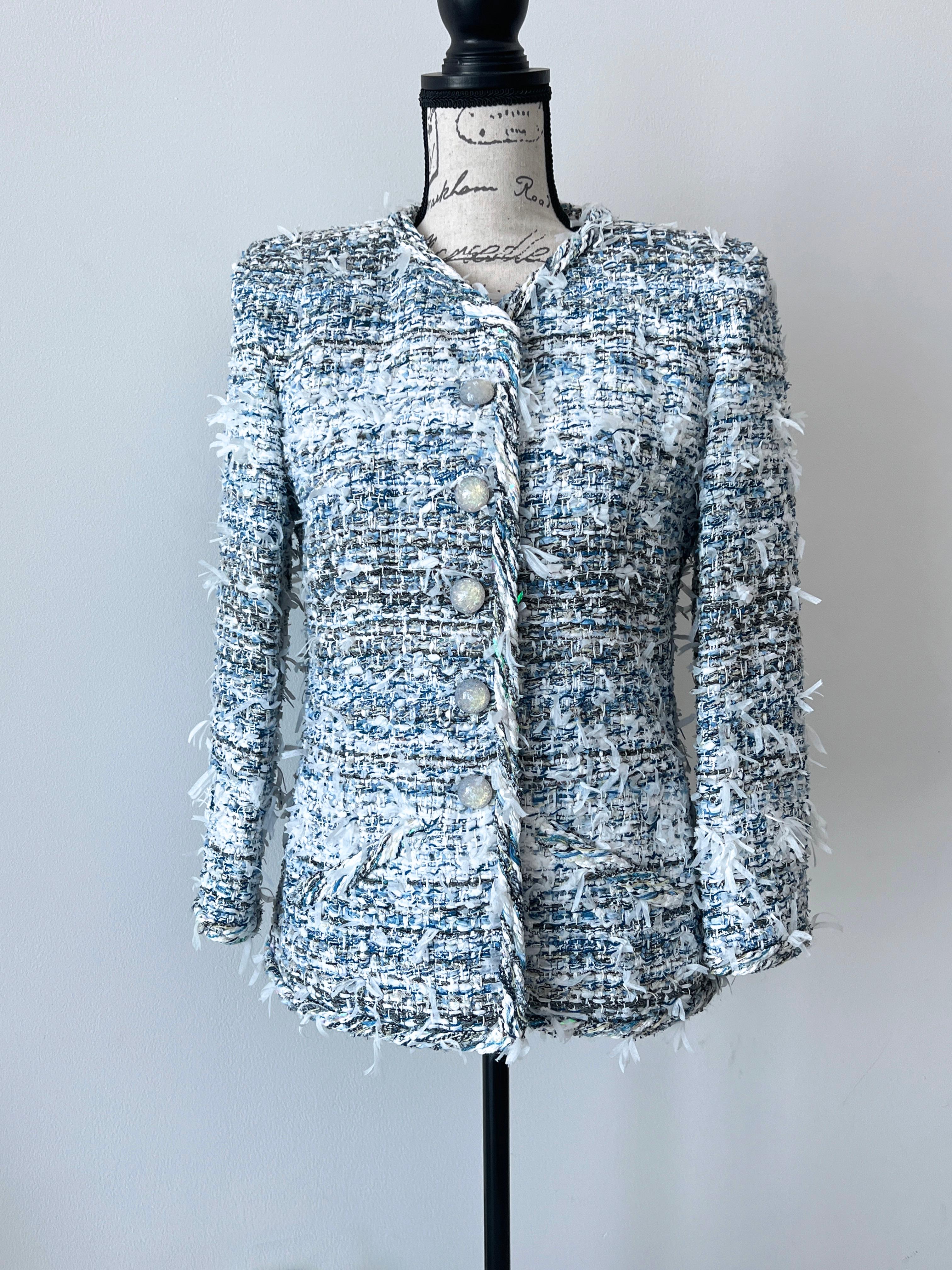 Women's or Men's Chanel Ribbon Tweed Waterfall Collection Jacket