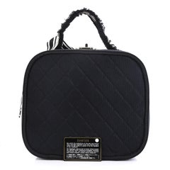 Chanel Ribbon Vanity Case Quilted Grosgrain Medium