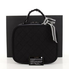 Chanel Ribbon Vanity Case Quilted Grosgrain Medium