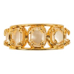 Vintage Chanel Rigid Bracelet in Gilded Metal, Fall 1995
