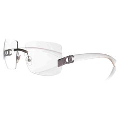 Chanel,  rimless clear rectangular sunglasses