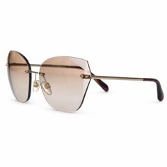 Chanel, Rimless mirrored sunglasses in beige