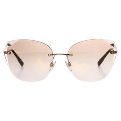Chanel, Rimless mirrored sunglasses in beige