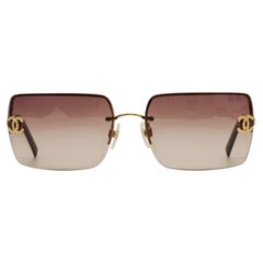 Chanel Rimless Rhinestone Sunglasses