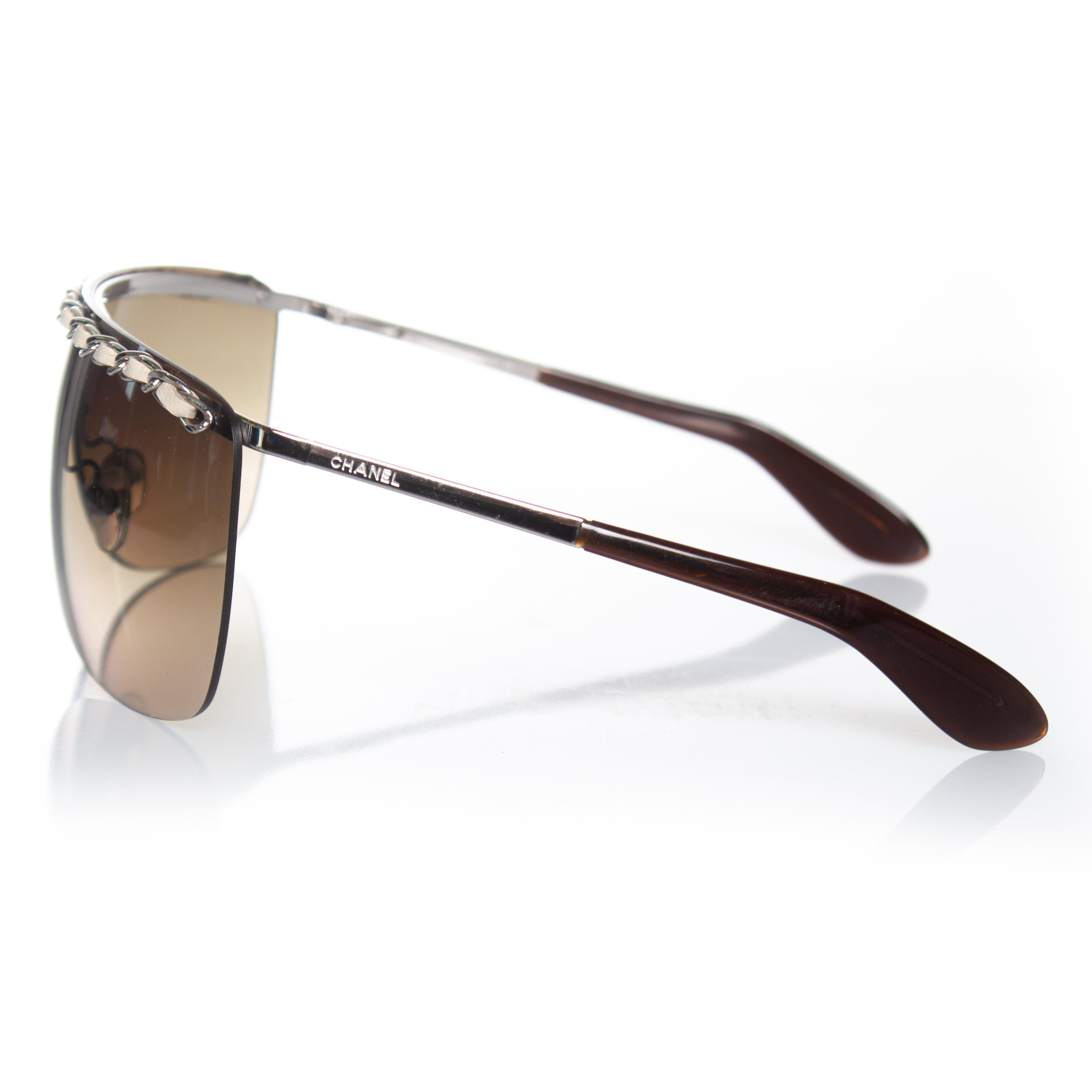 Women's Chanel, rimless shield chain sunglasses For Sale