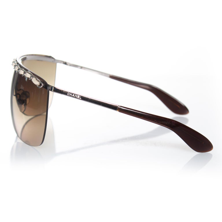 Chanel, rimless shield chain sunglasses For Sale at 1stDibs display picture 3