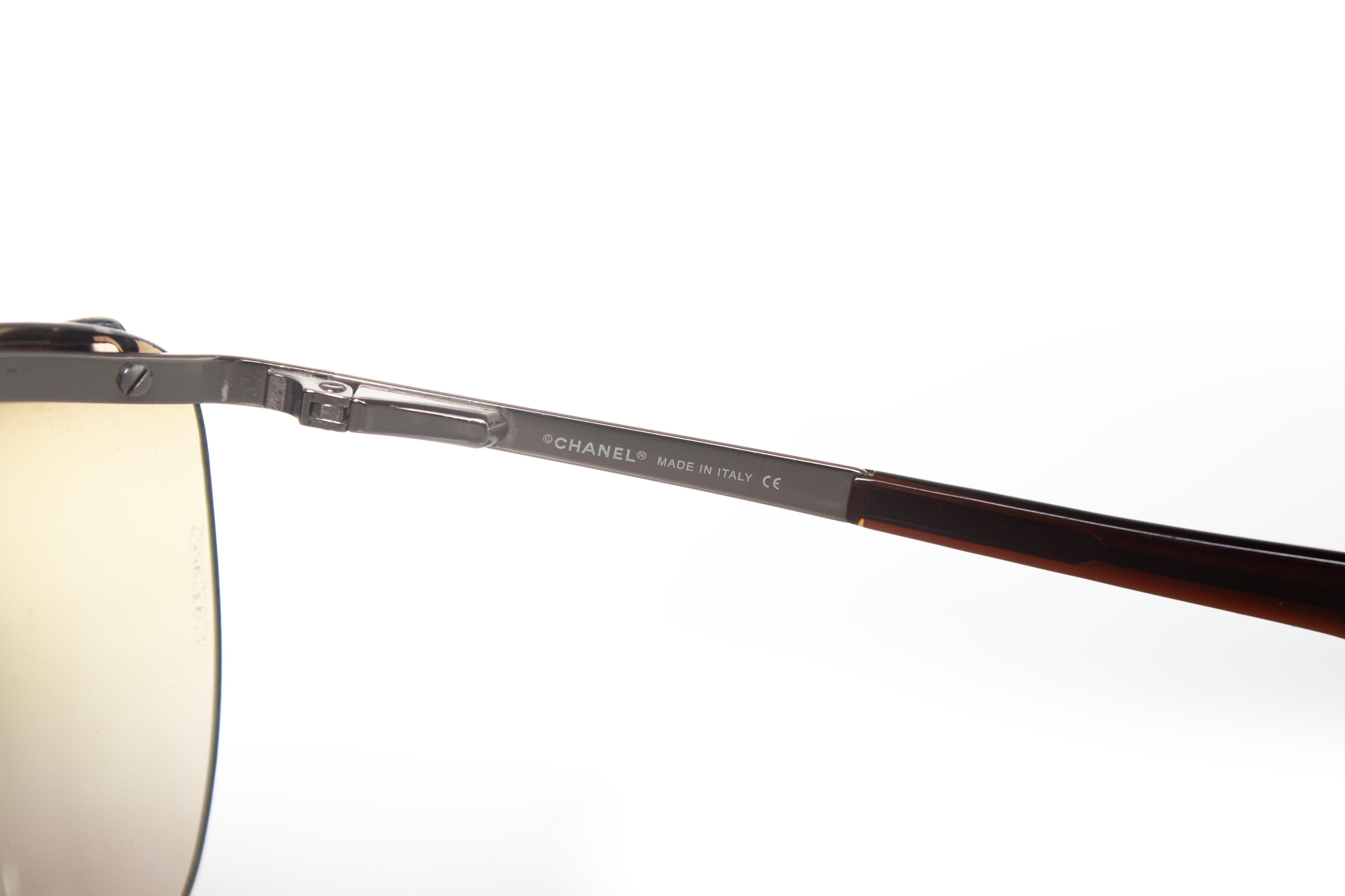 Chanel, rimless shield chain sunglasses For Sale 3