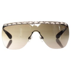 Chanel, rimless shield chain sunglasses