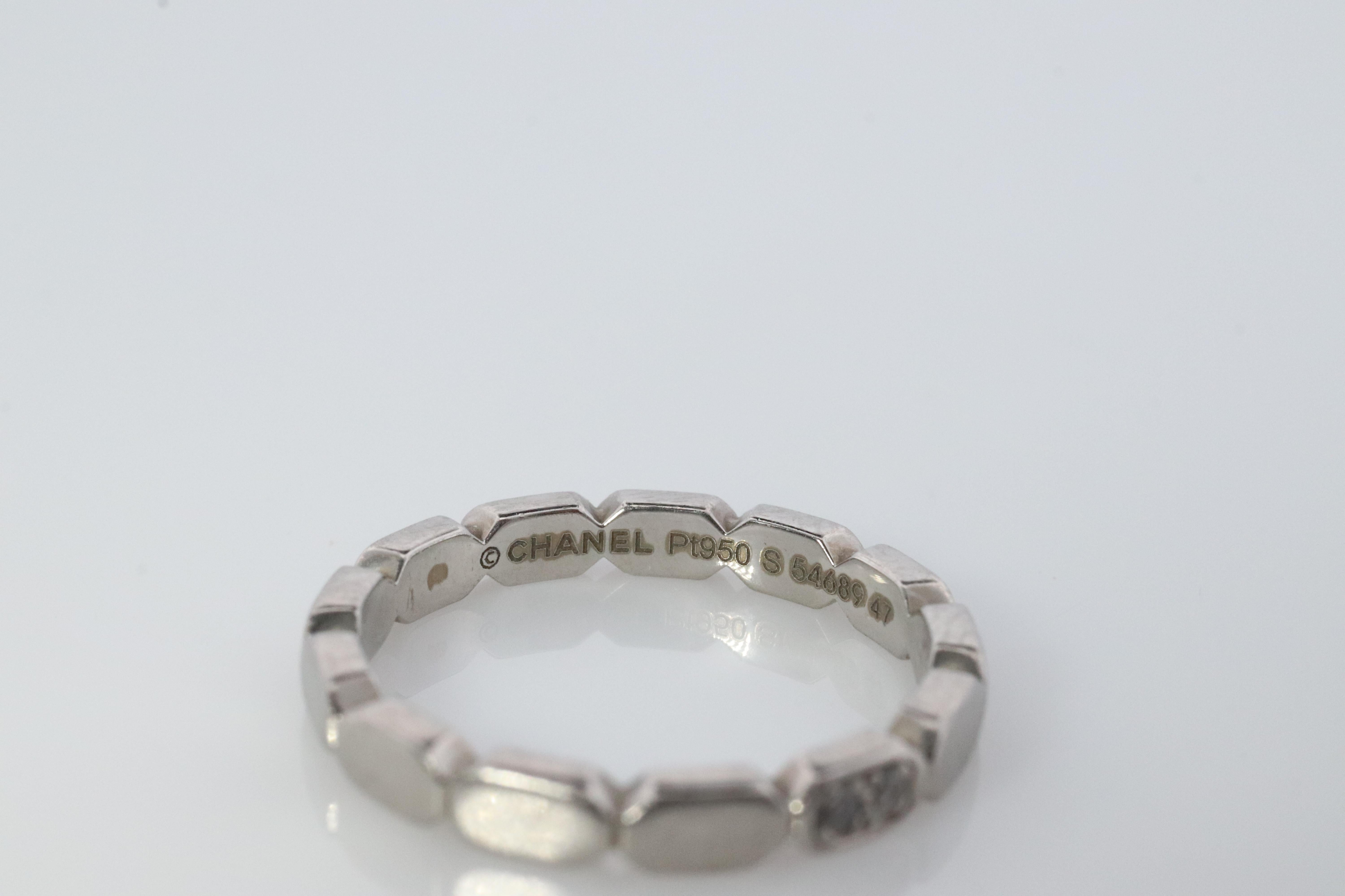 Anillo Chanel. Original CHANEL Diamante PT950 Platino Premiere Promes banda en Bueno estado para la venta en Port Charlotte, FL