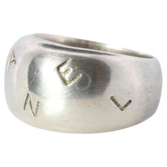 Chanel Bague. Bracelet authentique CHANEL logo lettres logo en argent sterling 925