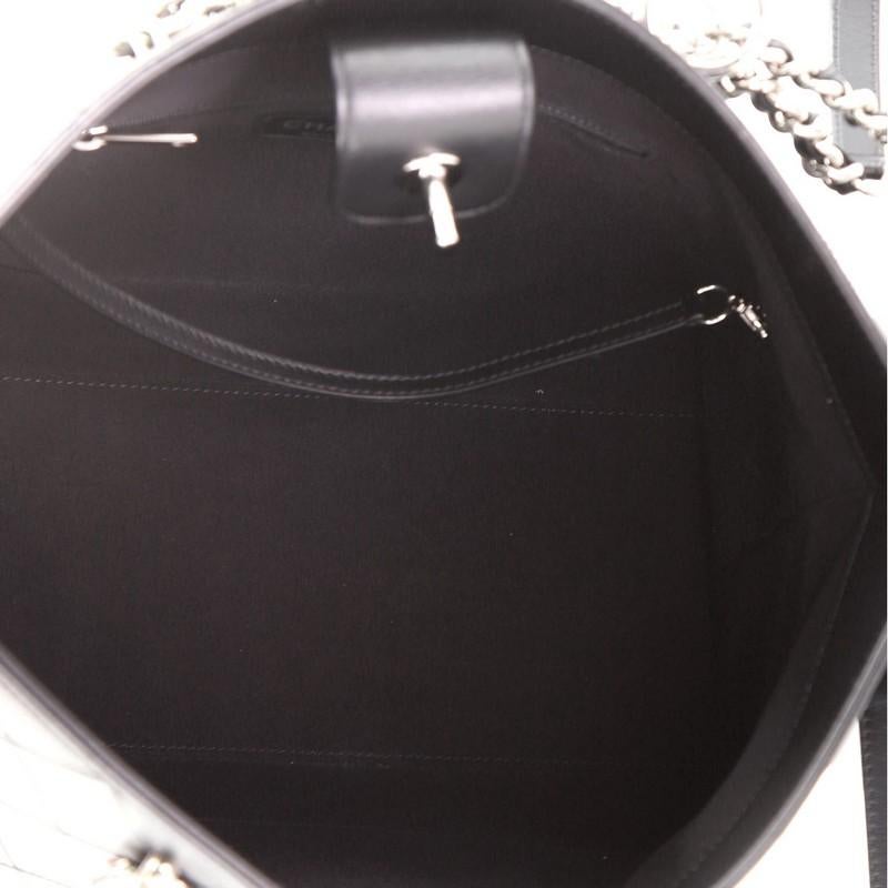 Black Chanel Ring My Bag Shopping Tote Stitched Calfskin Medium