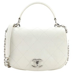 Chanel Ring My Bag Top Handle Bag Stitched Calfskin Small