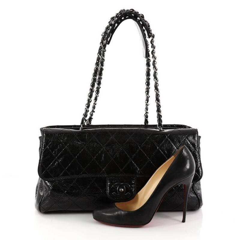 Chanel Ritz Flap Bag Quilted Patent Large at 1stDibs