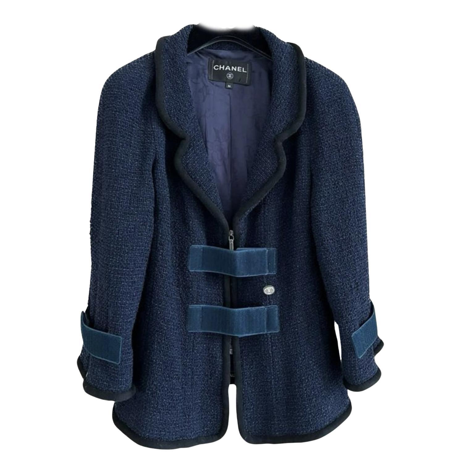 Chanel Denim Tweed Chiffon 2016 Jacket For Sale at 1stDibs  chanel denim  tweed jacket, chanel denim jacket, chanel tweed denim jacket