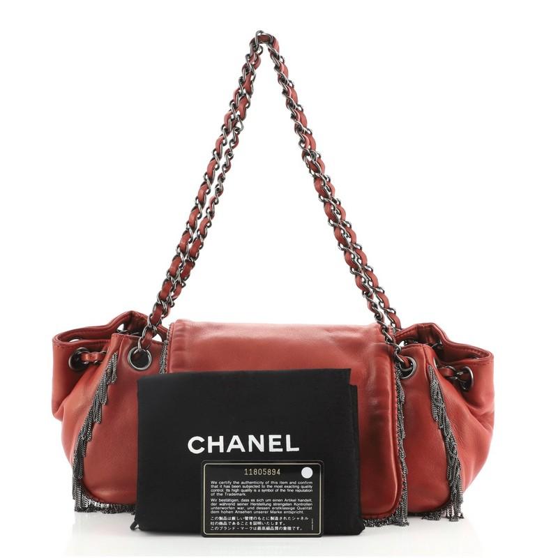 Condition: Good. Odor in interior. Creasing, scuffs and heavy oil slick discoloration and indentations on exterior and underneath flap, wear and darkening on side opening edges and strap. Moderate wear, stains and small pen marks in interior,