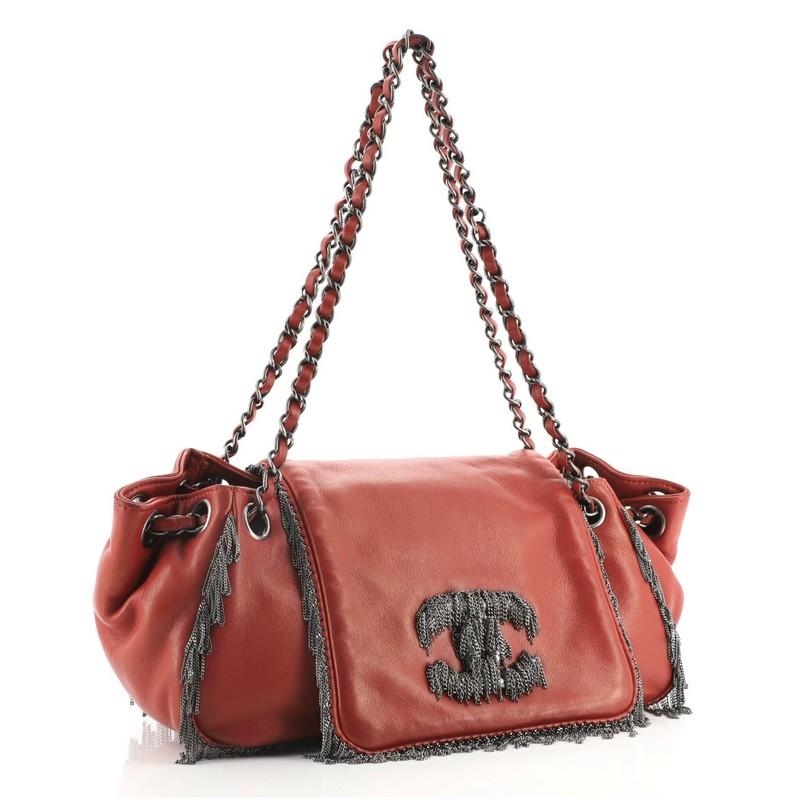 Brown Chanel Rock and Cabaret Accordion Flap Bag Lambskin