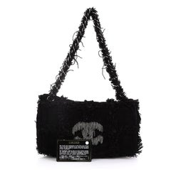 Chanel Rock and Cabaret Fringe Chain Shoulder Bag Quilted Tweed Smal