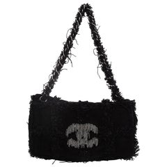Chanel Rock and Cabaret Fringe Chain Shoulder Bag Quilted Tweed Smal