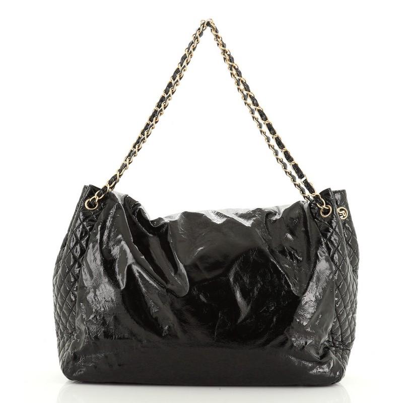 Women's or Men's Chanel  Rock and Chain Flap Bag Patent Vinyl Large