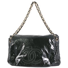 Chanel Rock And Chain Flap Bag Patent Vinyl Large