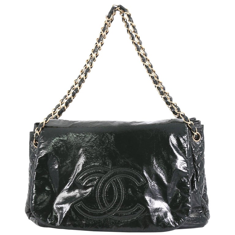 Chanel Rock And Chain Flap Bag Patent Vinyl Large at 1stDibs