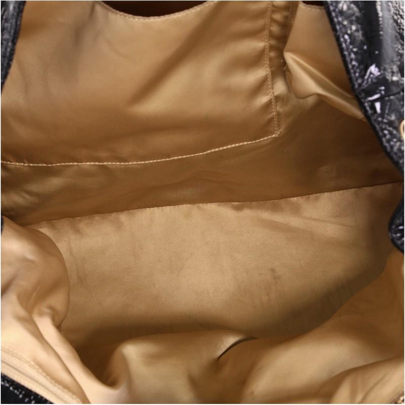 Black Chanel Rock and Chain Flap Bag Patent XL