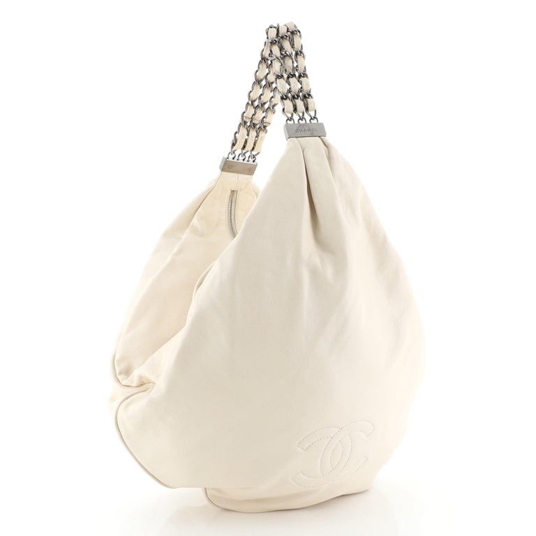 chanel rock and chain hobo