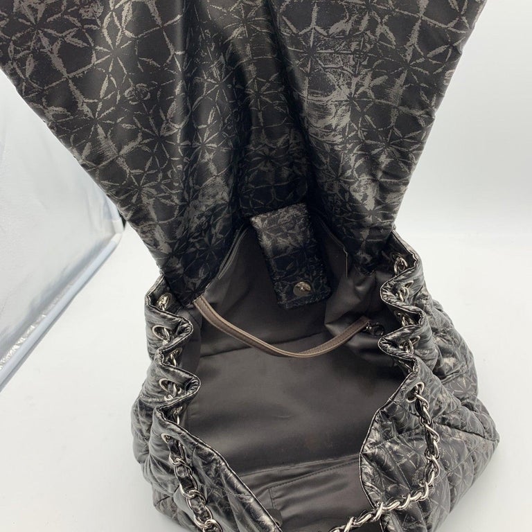 Chanel Rock in Moscow Grey Abstract Print Nylon Accordion Flap Bag For ...