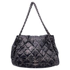 Chanel Rock in Moscow Grey Abstract Print Nylon Accordion Flap Bag