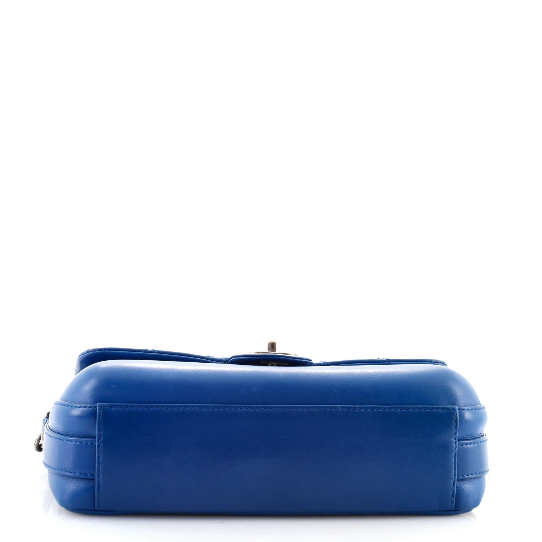 Blue Chanel Rock My Shoulder Flap Bag Quilted Calfskin Large